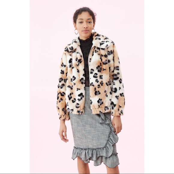 ✨Editor’s pick✨RebeccaTaylor Faux Fur Cheetah Coat - Picture 1 of 6